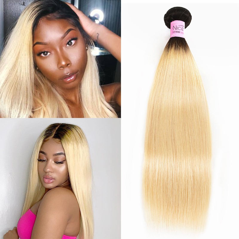 Nadula 13x4 Lace Frontal Virgin Hair Ombre Color 1B/613 Straight Human Hair