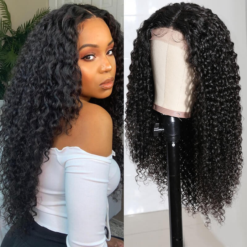 Nadula Virgin Human Hair Wigs Online Sale 12-24 Inch Lace Front Curly Wigs 4 Color